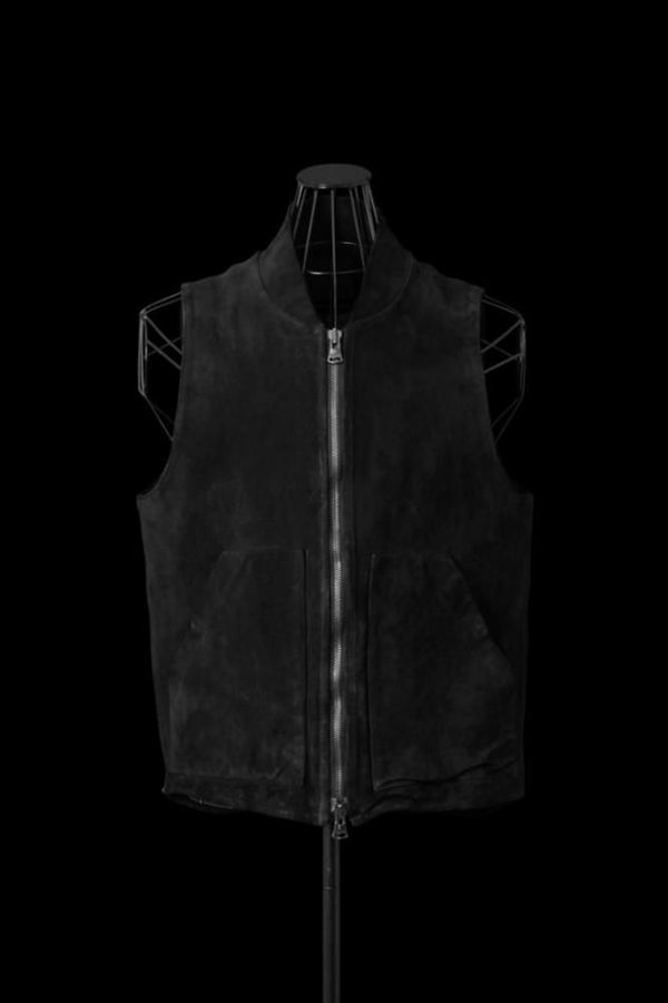 JAPAN STEER VELOUR SUEDE COMBINATION TANNED "GARMENT-DYED" VEST