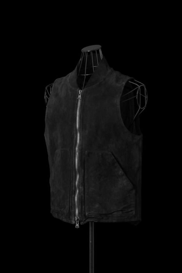 JAPAN STEER VELOUR SUEDE COMBINATION TANNED "GARMENT-DYED" VEST