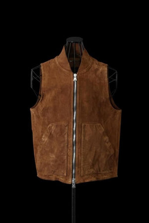 JAPAN STEER VELOR SUEDE COMBINATION TANNED “GARMENT-DYED” VEST