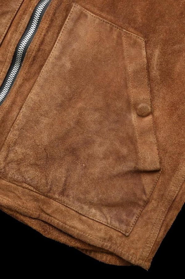 JAPAN STEER VELOUR SUEDE COMBINATION TANNED "GARMENT-DYED" VEST