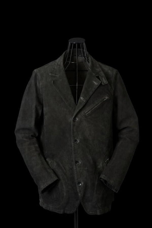 JAPANESE STEERHIDE VELOUR SUEDE COMBINATION TANNED GARMENT-DYED 6B JACKET