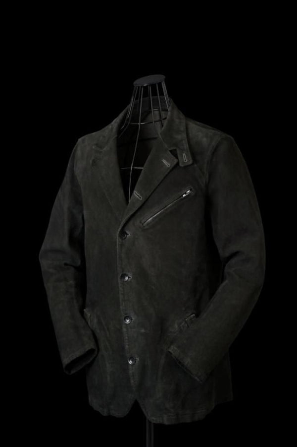 JAPANESE STEERHIDE VELOUR SUEDE COMBINATION TANNED GARMENT-DYED 6B JACKET