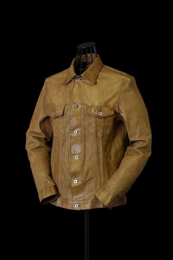 JAPAN CALF WET WHITE “GARMENT-LOGWOOD-DYED” 3RD. JACKET