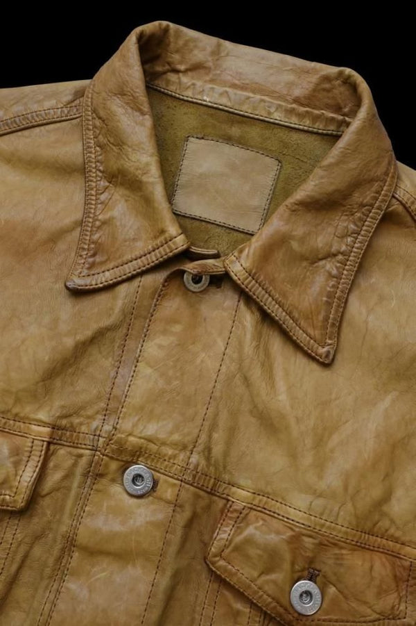 JAPAN CALF WET WHITE “GARMENT-LOGWOOD-DYED” 3RD. JACKET