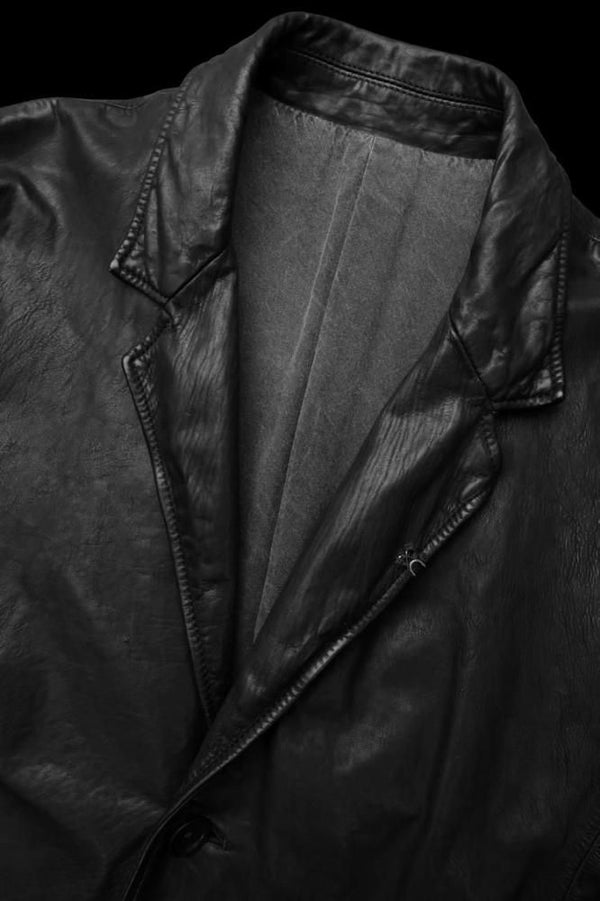 JAPAN CALF WET WHITE “GARMENT-DYED” CHESTERFIELD COAT
