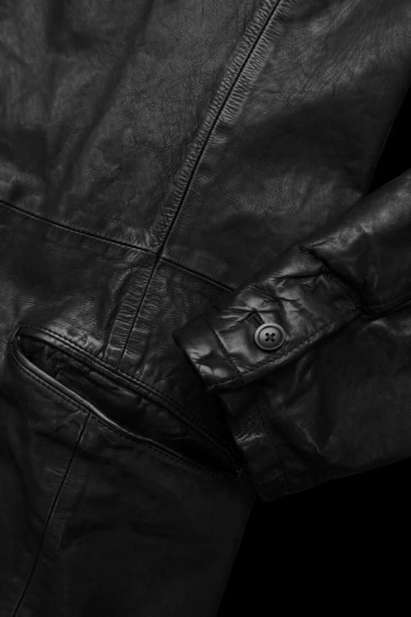 JAPAN CALF WET WHITE “GARMENT-DYED” CHESTERFIELD COAT
