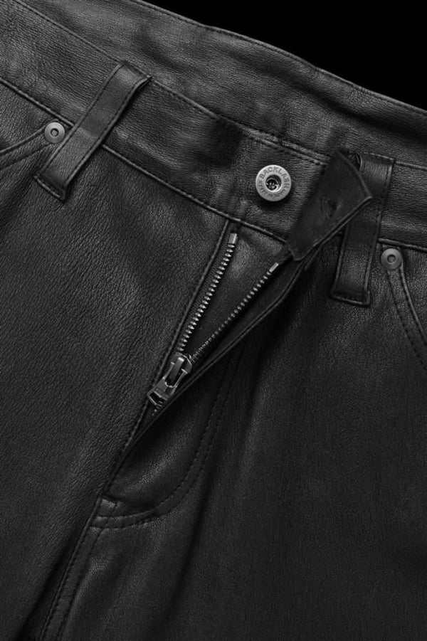 STRETCH DEERSKIN TIGHT STRAIGHT PANTS