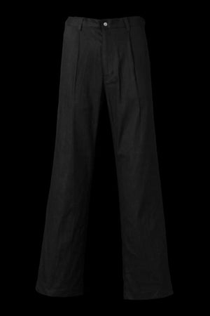 STRETCH LINEN-RAYON WIDE EASY PANTS