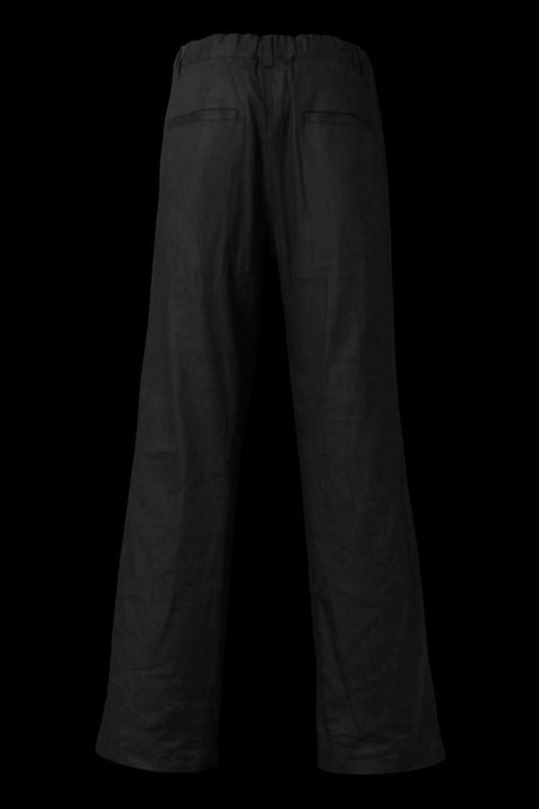 STRETCH LINEN-RAYON WIDE EASY PANTS