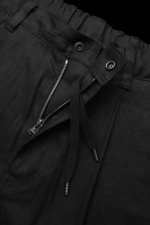 STRETCH LINEN-RAYON WIDE EASY PANTS