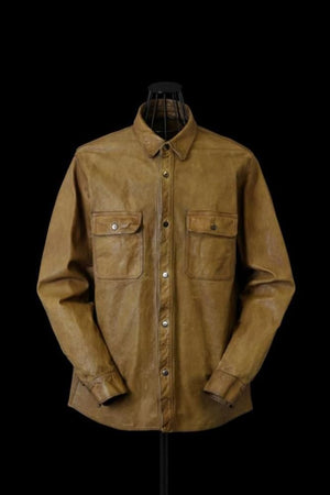JAPAN CALF WET WHITE “GARMENT-LOGWOOD-DYED” SHIRT