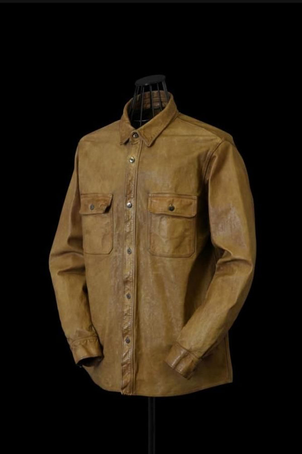 JAPAN CALF WET WHITE “GARMENT-LOGWOOD-DYED” SHIRT
