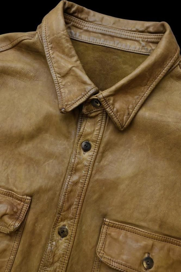 JAPAN CALF WET WHITE “GARMENT-LOGWOOD-DYED” SHIRT