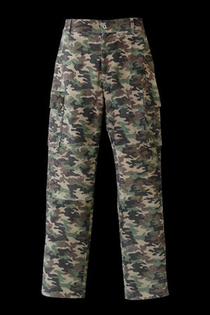 PIG SUEDE “CAMO PRINT” MILITARY TROUSERS M47