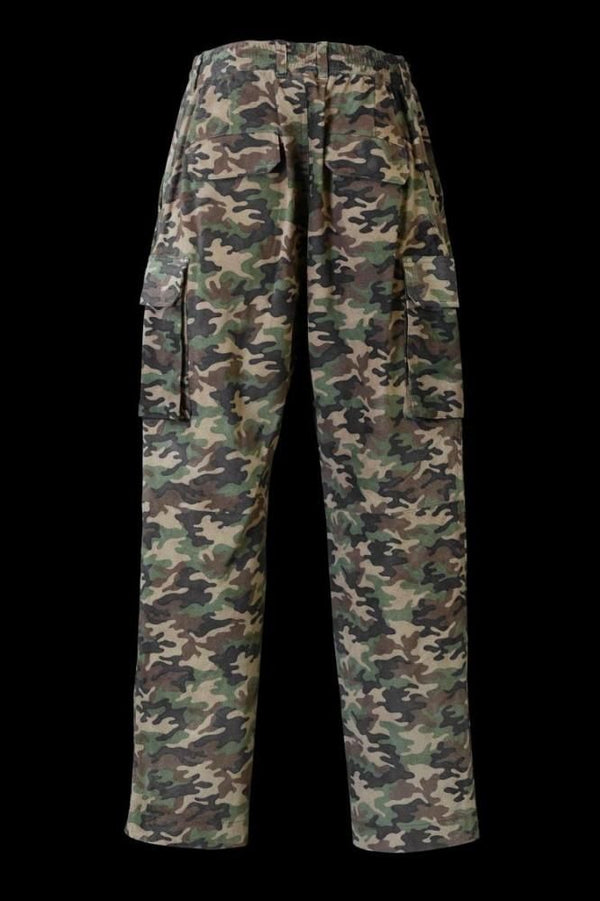 PIG SUEDE “CAMO PRINT” MILITARY TROUSERS M47
