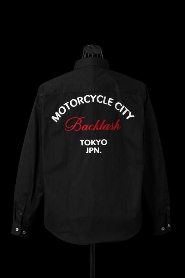 HIGH DENSITY CHINO WORK SHIRT L/S “BACKLASH TYO JPN. EMB”