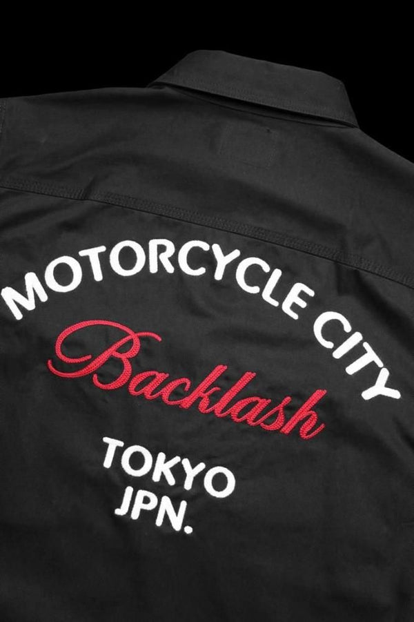 HIGH DENSITY CHINO WORK SHIRT L/S “BACKLASH TYO JPN. EMB”