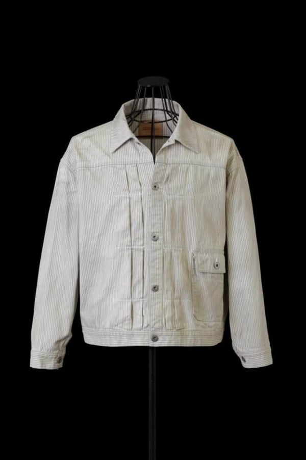 HICKORY STRIPE 1st TYPE JACKET “GARMENT-BLEACH BEIGE”