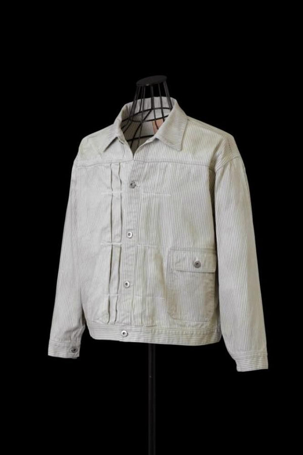 HICKORY STRIPE 1st TYPE JACKET “GARMENT-BLEACH BEIGE”
