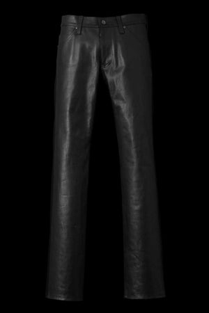TANNED GOAT + STRETCH DENIM STRAIGHT PANTS