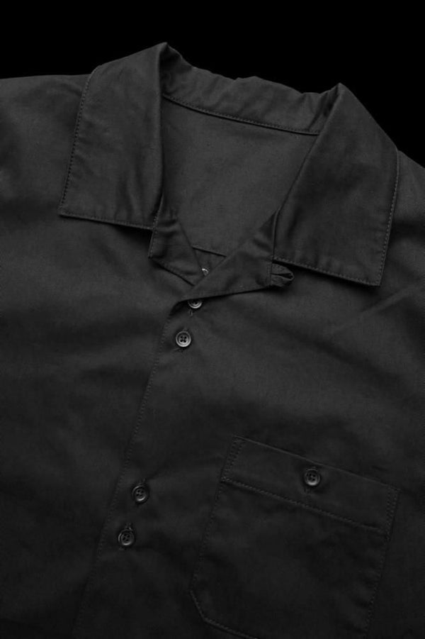 HIGH DENSITY CHINO OPEN COLLAR SHIRT H/S "BACKLASH TYO JPN. EMB"