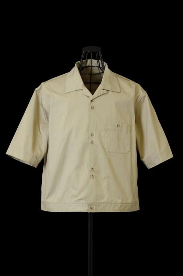 HIGH DENSITY CHINO OPEN COLLAR SHIRT H/S "BACKLASH TYO JPN. EMB"