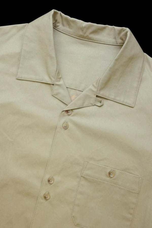 HIGH DENSITY CHINO OPEN COLLAR SHIRT H/S "BACKLASH TYO JPN. EMB"