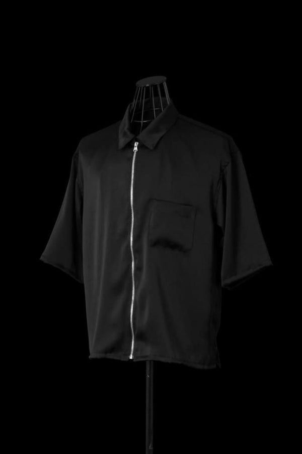 VINTAGE SATIN ZIPUP SHIRT S/S “THE BACKLASH EMB”