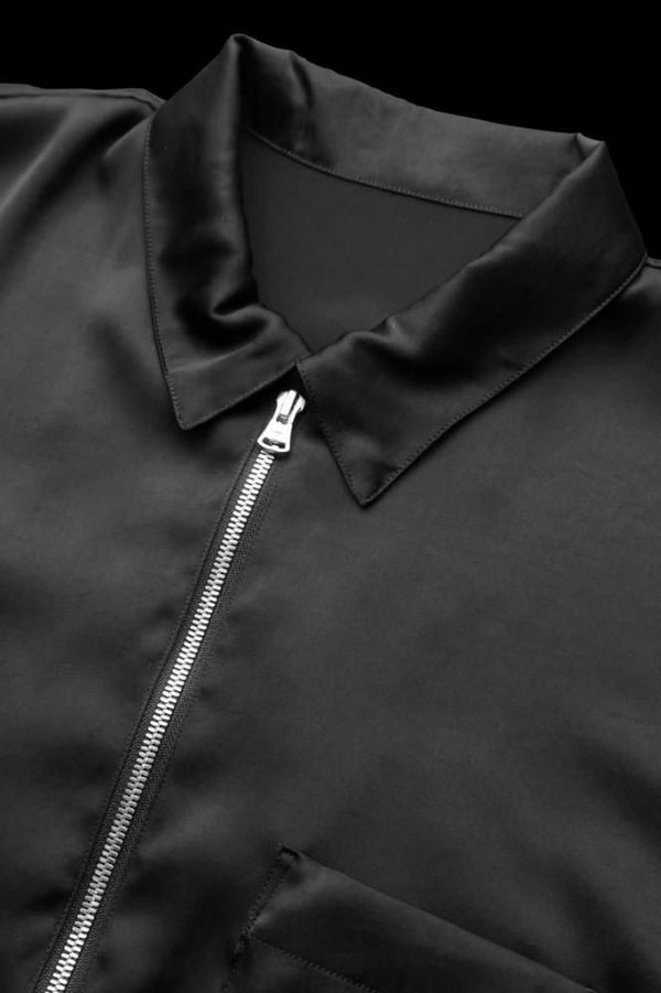 VINTAGE SATIN ZIPUP SHIRT S/S “THE BACKLASH EMB”