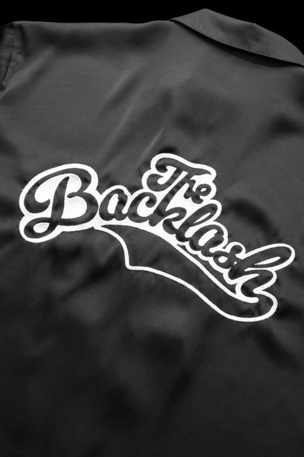 VINTAGE SATIN ZIPUP SHIRT S/S “THE BACKLASH EMB”