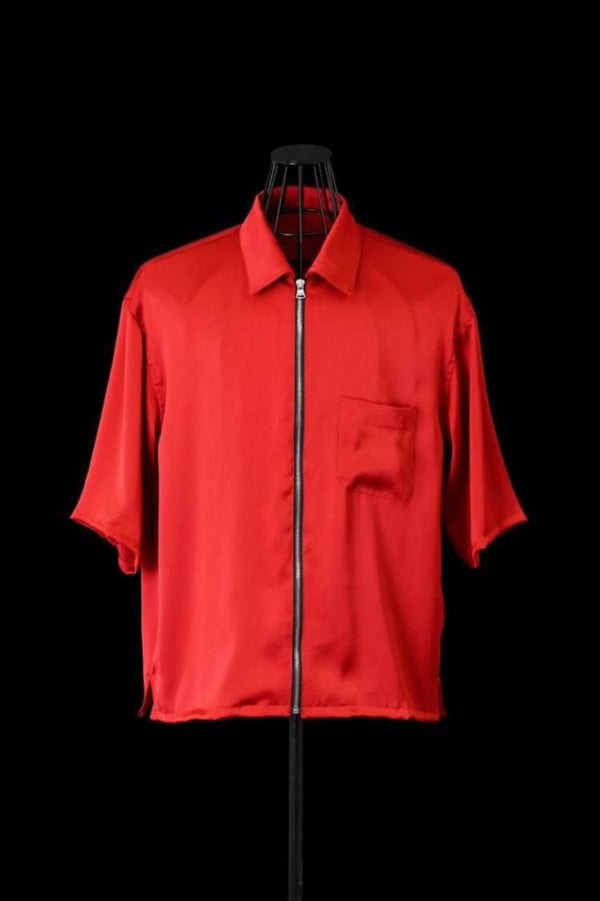 VINTAGE SATIN ZIPUP SHIRT S/S “THE BACKLASH EMB”