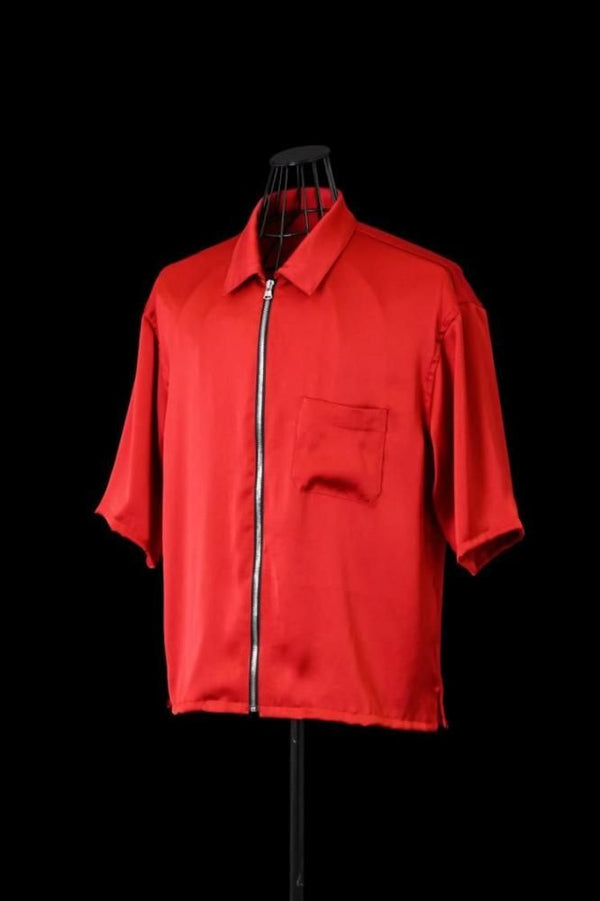 VINTAGE SATIN ZIPUP SHIRT S/S “THE BACKLASH EMB”