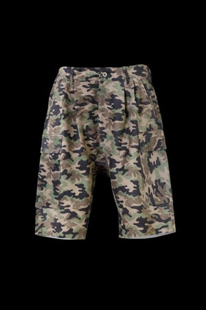 PIG SUEDE "CAMO PRINT" CARGO SHORTS