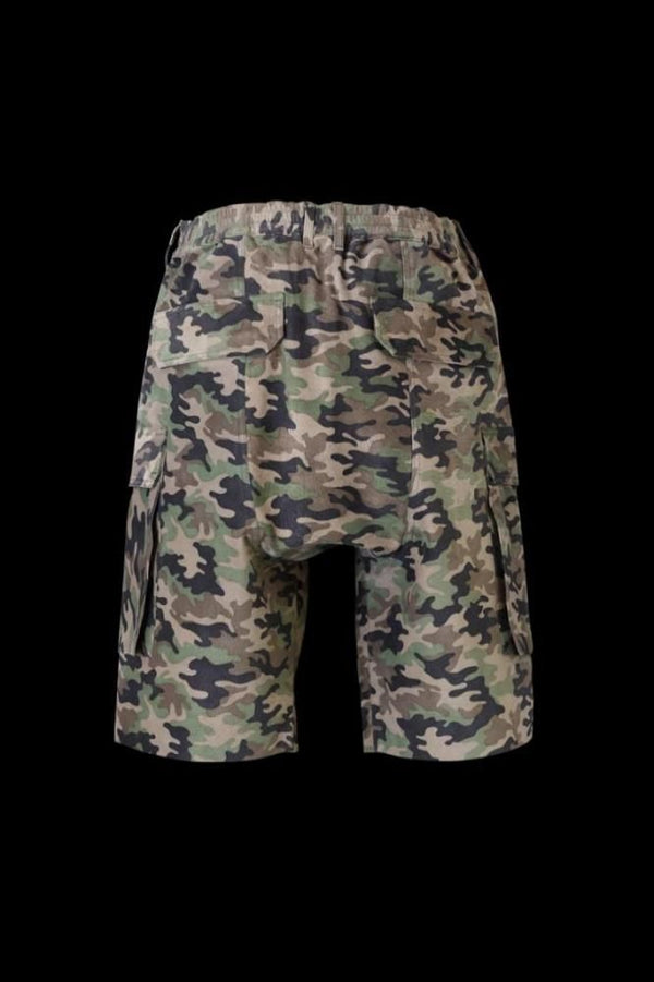 PIG SUEDE "CAMO PRINT" CARGO SHORTS