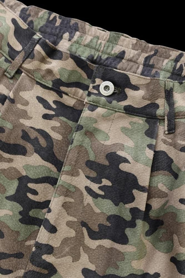 PIG SUEDE "CAMO PRINT" CARGO SHORTS