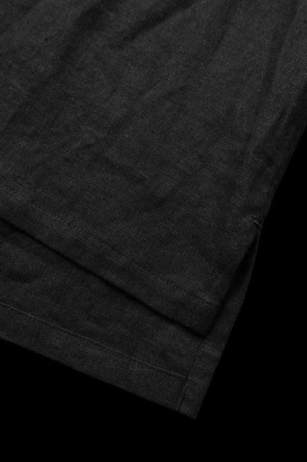RAMIE-LINEN CANVAS OPEN COLLAR SHIRT H/S