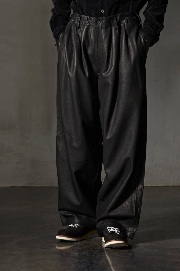 XX Yohji Yamamoto JAPAN STEER SOFT SHRINK 6 TUCK PANTS