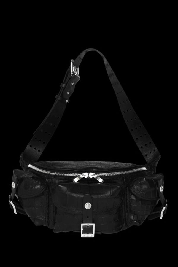 THE LINE CROCODILE 3PIN-BELT SHOULDER BAG