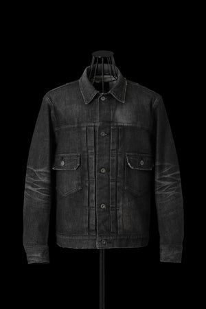 THE DENIM STRETCH SELVEDGE DENIM 2ND. JACKET “DARK.BLACK”