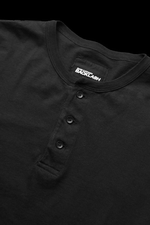 ORGANIC COTTON 30/1 SINGLE JERSEY HENLEY NECK TEE S/S