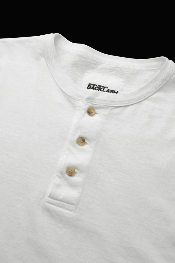 ORGANIC COTTON 30/1 SINGLE JERSEY HENLEY NECK TEE S/S