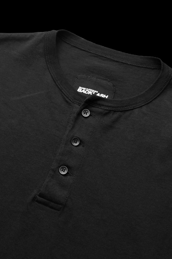 ORGANIC COTTON 30/1 SINGLE JERSEY HENLEY NECK TEE L/S