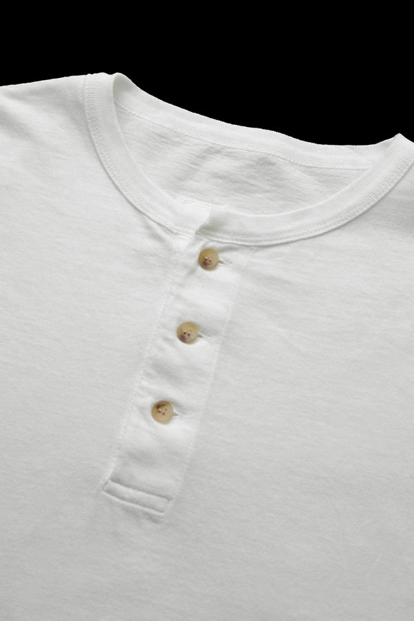 ORGANIC COTTON 30/1 SINGLE JERSEY HENLEY NECK TEE L/S