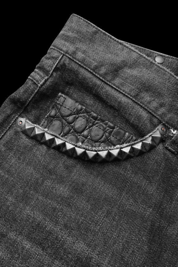 xx KOSUKE MATSUI THE DENIM STRETCH SELVEDGE DENIM STRAIGHT PANTS "DARK.BLACK"