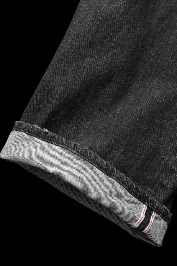 xx KOSUKE MATSUI THE DENIM STRETCH SELVEDGE DENIM LOOSE FLARE PANTS "DARK.BLACK"