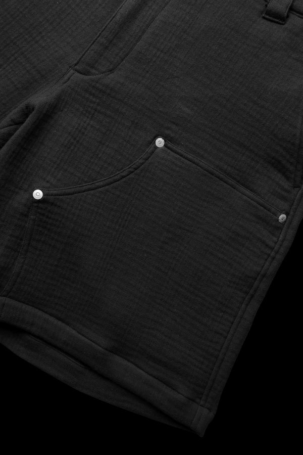 WRINKLE LAYERING DOUBLE KNEE SHORTS