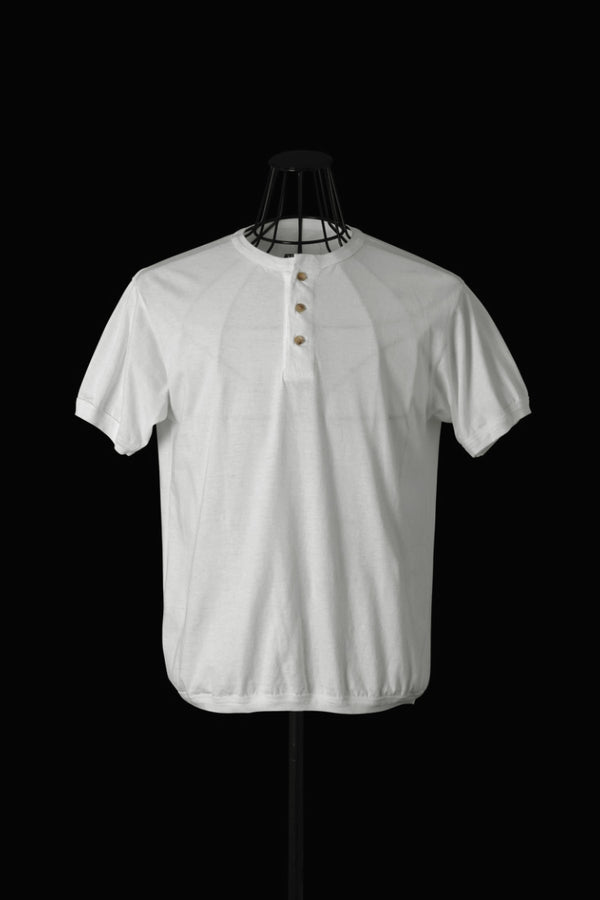 ORGANIC COTTON 30/1 SINGLE JERSEY HENLEY NECK TEE S/S