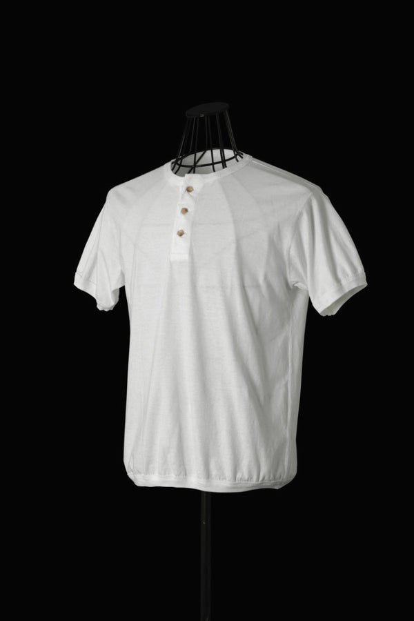 ORGANIC COTTON 30/1 SINGLE JERSEY HENLEY NECK TEE S/S
