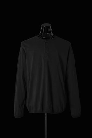 ORGANIC COTTON 30/1 SINGLE JERSEY HENLEY NECK TEE L/S