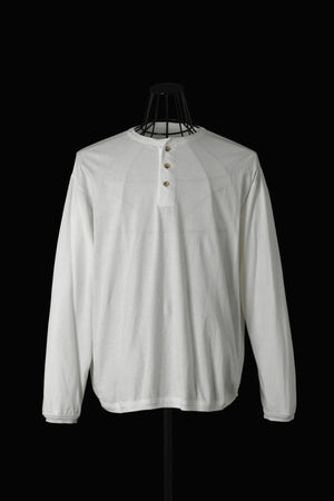 ORGANIC COTTON 30/1 SINGLE JERSEY HENLEY NECK TEE L/S